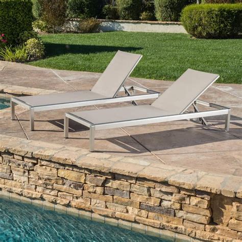 noble house cape coral silver 2-piece metal outdoor chaise lounge|Noble House Cape Coral Silver 2.